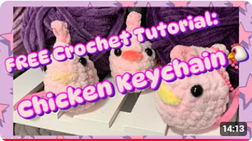 Crochet tutorial chicken keychain Crochet tutorial chicken keychain